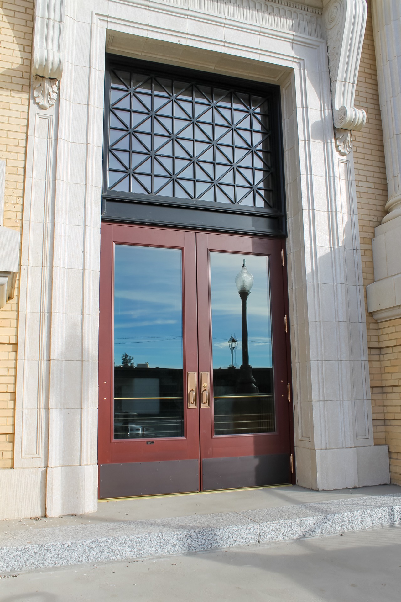 WS500 Commercial Glass Entry Doors Cross Aluminum