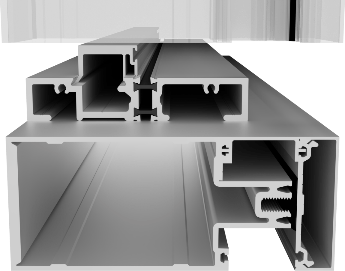 2 ½” Face Aluminum Curtain Wall Framing Systems Cross Aluminum